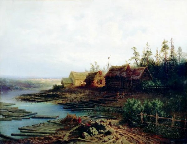 “Плоты” (1868) Саврасов