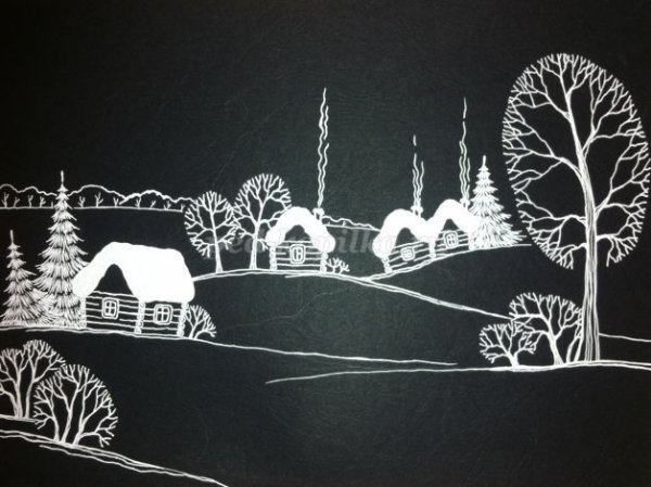 Рисование на черной бумаге для детей