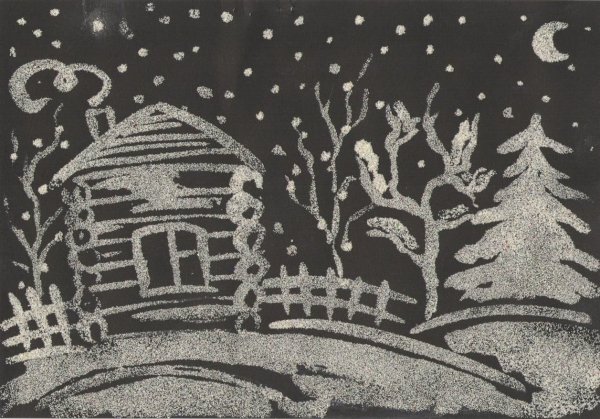 Рисование черными и белыми красками