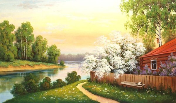 Летний пейзаж с домиком