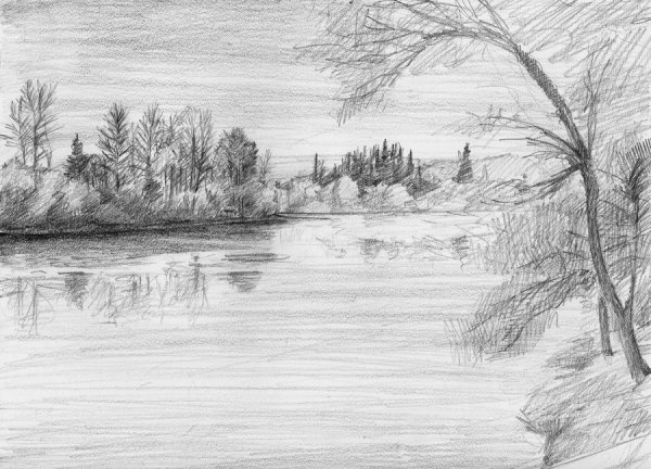 Рисунки карандашом природа