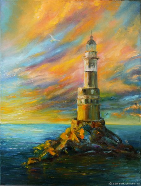Маяк картина маслом