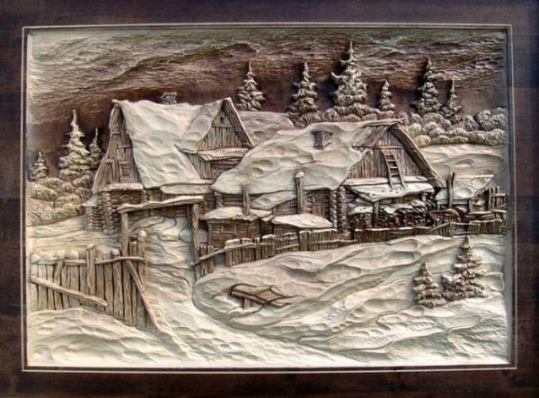 Резные картины Виктора Дубовика