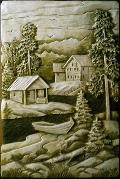 Резьба по дереву пейзажи