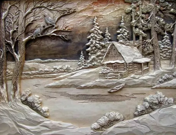 Резьба по дереву картины Евгений Дубовик