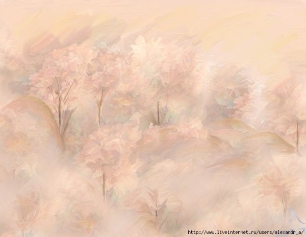 Фреска Аффреско деревья в тумане