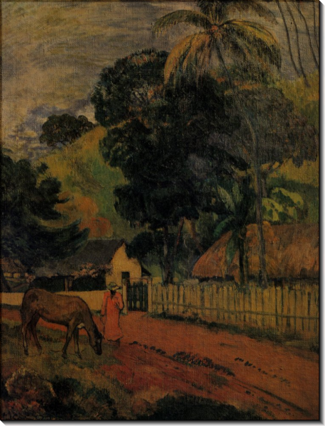 Картина белая лошадь Гогена