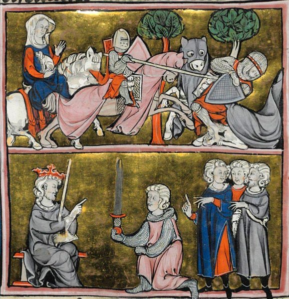 Король Артур Средневековая миниатюра