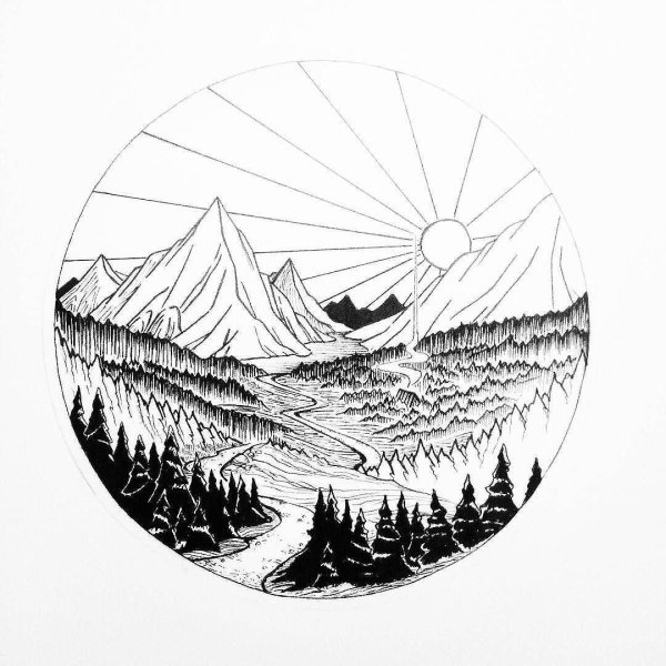 Пейзаж в круге