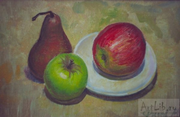 Детский натюрморт яблоки