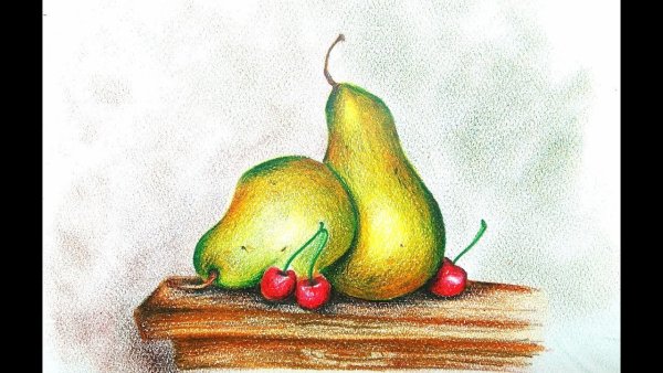Рисование яблоко и груша