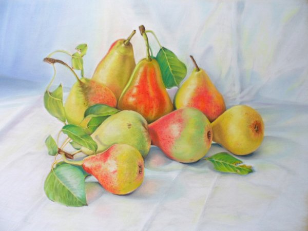 Груши пастелью