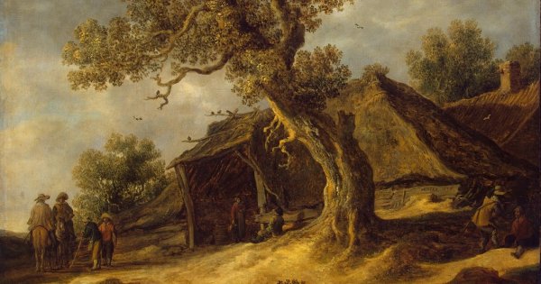 Ян Ван Гойен пейзаж с двумя дубами