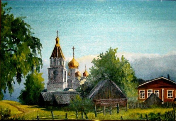 Осенний пейзаж Церковь Покрова художник Виверс Кристина