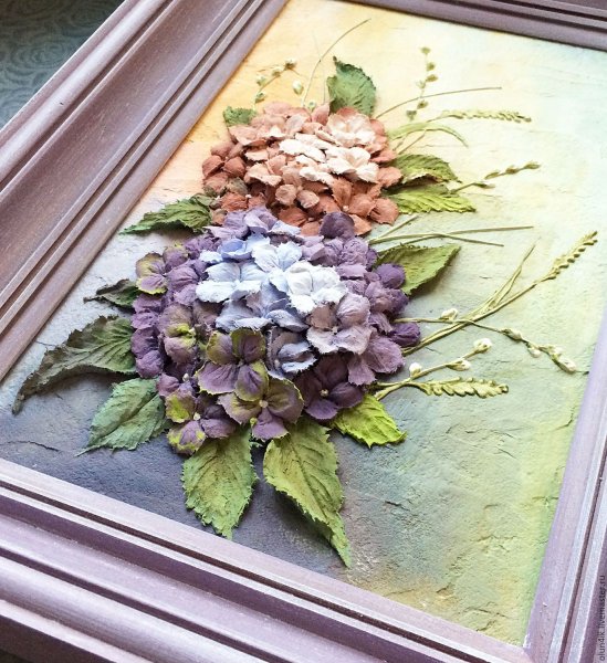 Скульптурная живопись гортензия