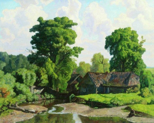 Николай Крымов желтый сарай 1909