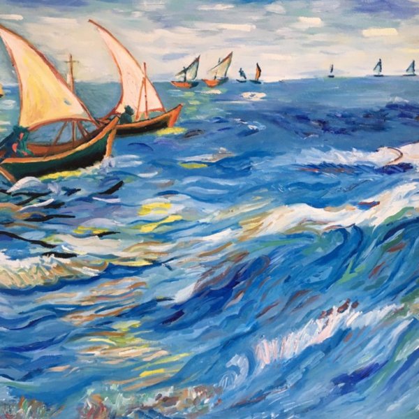 Рыбачьи лодки в сент-Мари 1888 Ван Гога