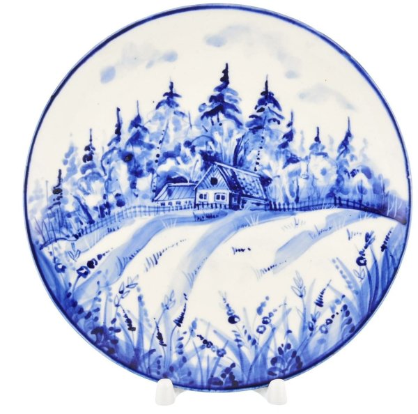 Гжель пейзаж зимний