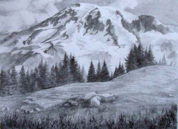 Горы карандашом