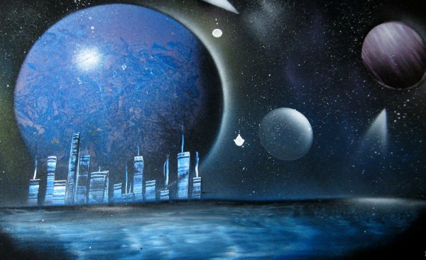Космический пейзаж маслом