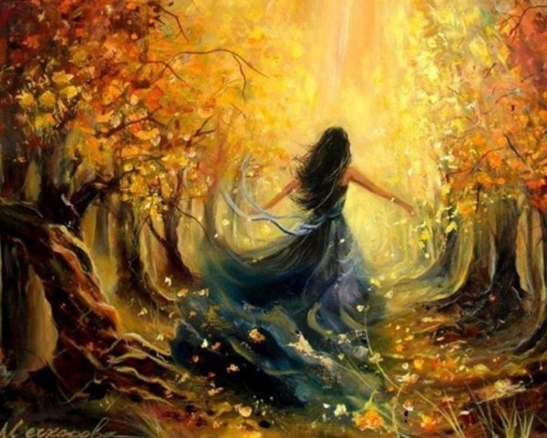 Девушка на качелях