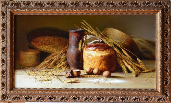 Художник Юрий Николаев. Натюрморт с хлебом живопись