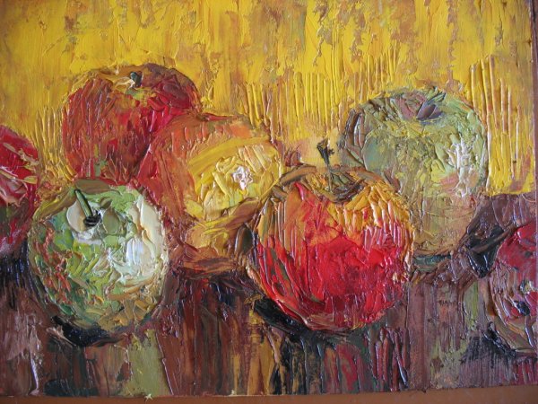 Яблоки живопись август Абакумов
