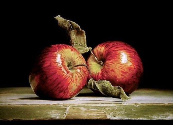 Яблоки живопись маслом