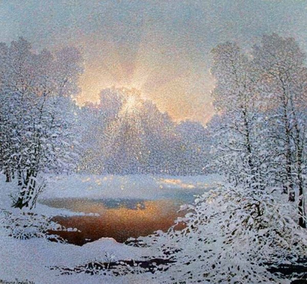 Художник Владимир Крылов зимний лес