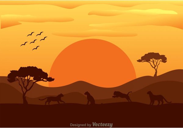 Африканский пейзаж для детей