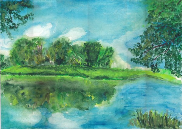 Край родной акварель