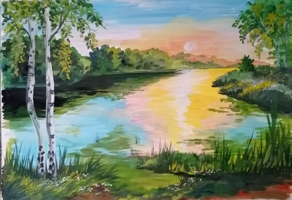 Пейзажи для рисования гуашью