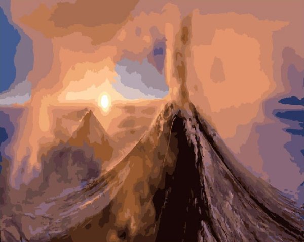 Вулкан Ключевская сопка в живописи