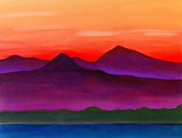 Зимний пейзаж акварелью для детей