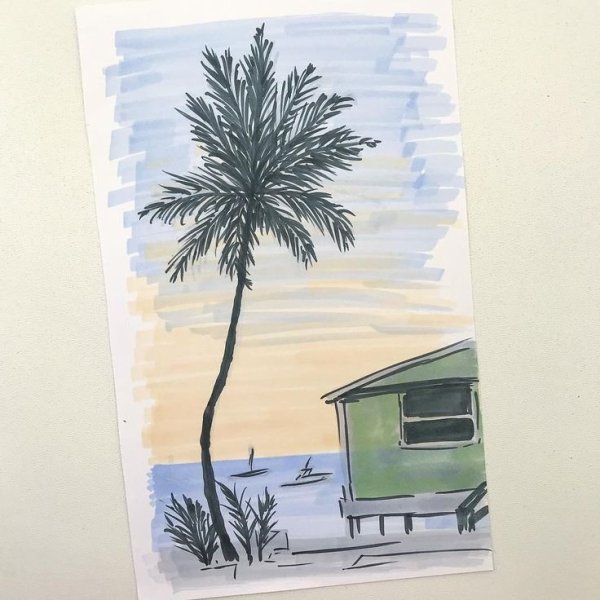 Природа маркерами для скетчинга