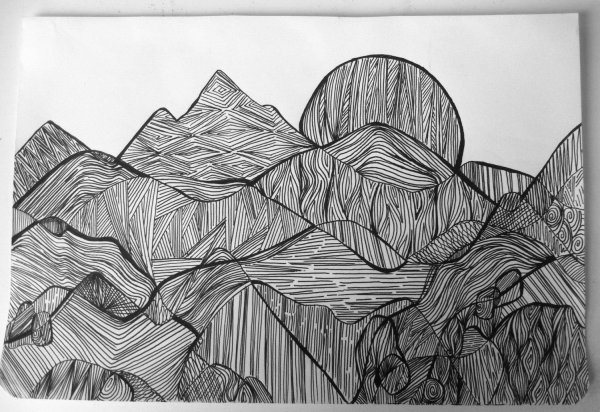 Стилизованный графический пейзаж