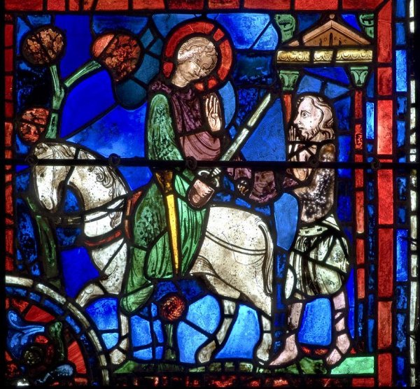 Витраж Шартрского собора Георгий Победоносец