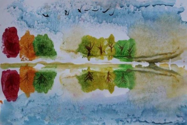 Монотипия Пейзажная техника