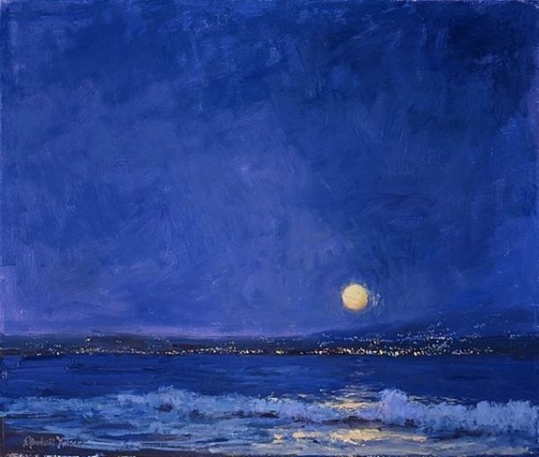 Море Луна ночь Импрессионизм Моне