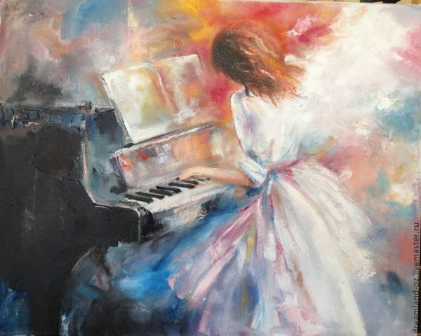Картина пианистка Шопен
