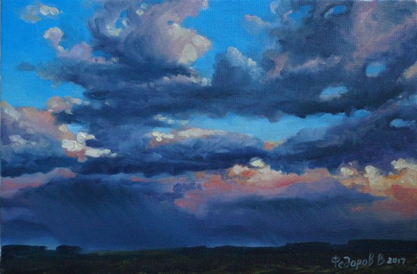 Красивые облака в живописи