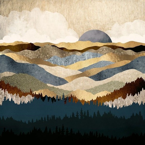 Polygonal Landscape Paintings by Laura Bifano