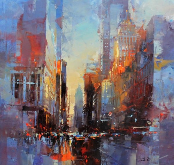 Пейзаж мастихином акрилом