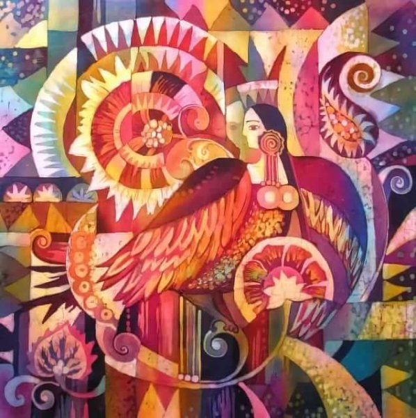 Алена Косульникова роспись ткани батик