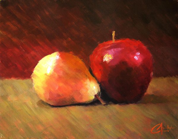 Натюрморт из двух фруктов