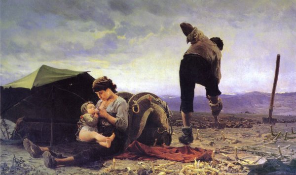 Filippo Palizzi (1818-1899 г.), "девушка на скале в Сорренто