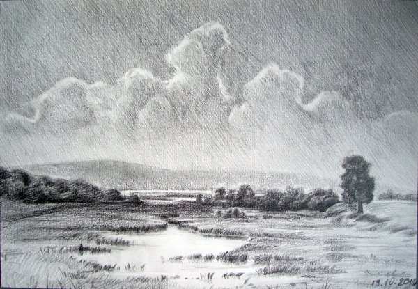 Облака карандашом