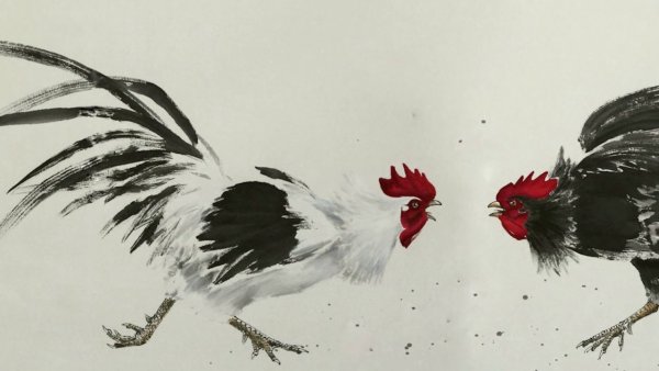Петух в живописи гохуа