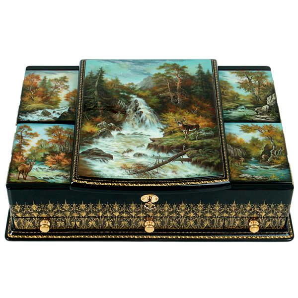 Федоскинская миниатюра лаковая ларчик