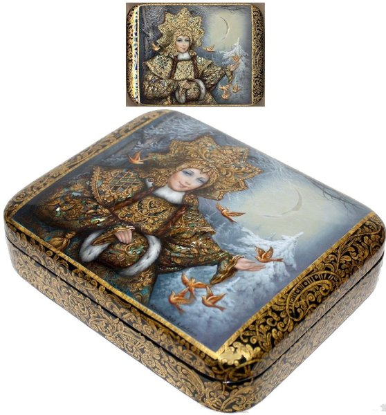 Федоскинская шкатулка и лаковая миниатюра